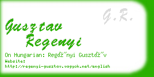 gusztav regenyi business card